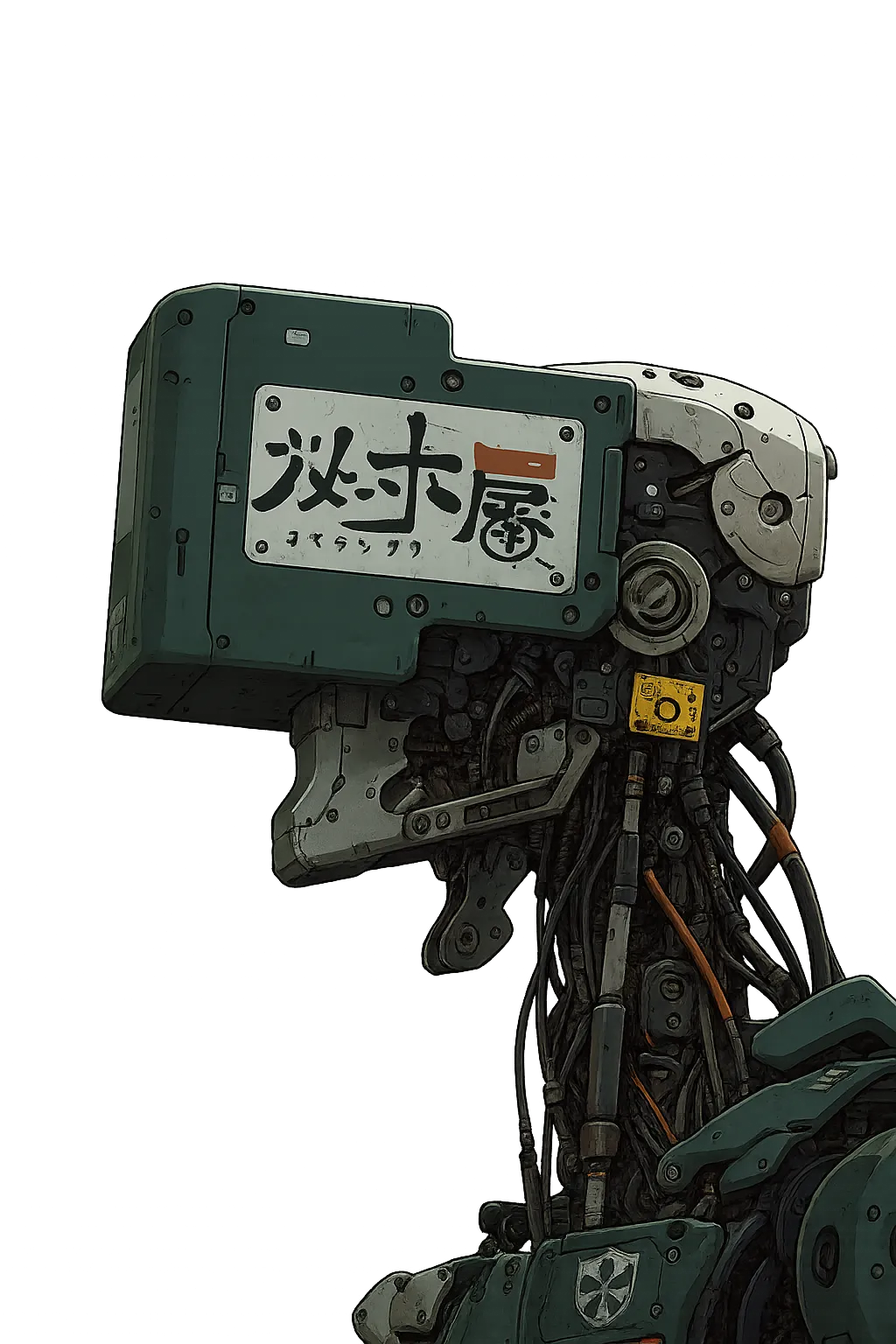 Robot mecánico de la identidad visual de Dromel Dev